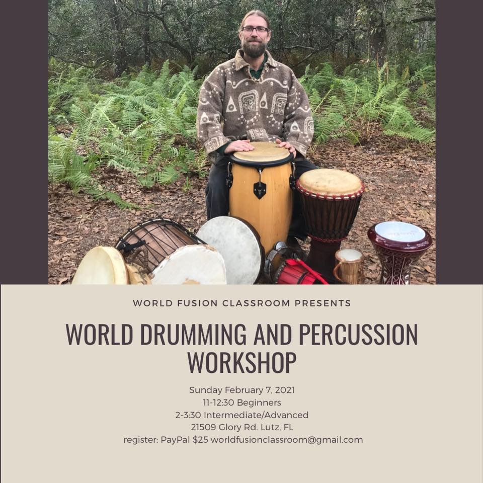 world fusion classroom - world drumming and percussion workshop